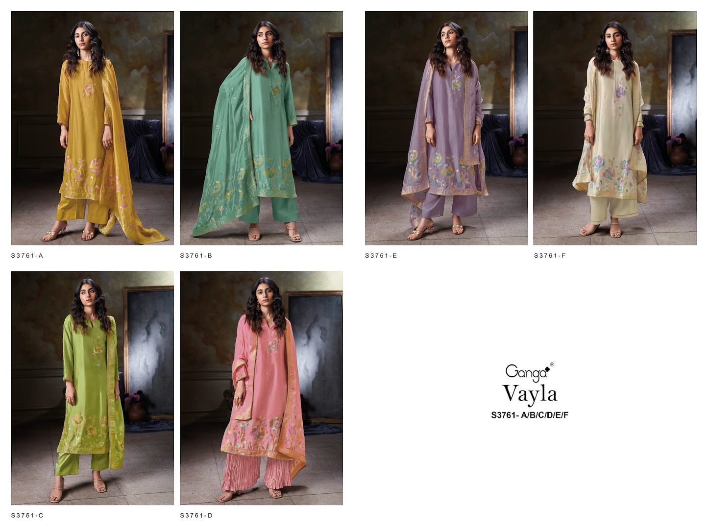 Vayla 3761 Ganga Premium Viscose Plazzo Style Suits Exporter India