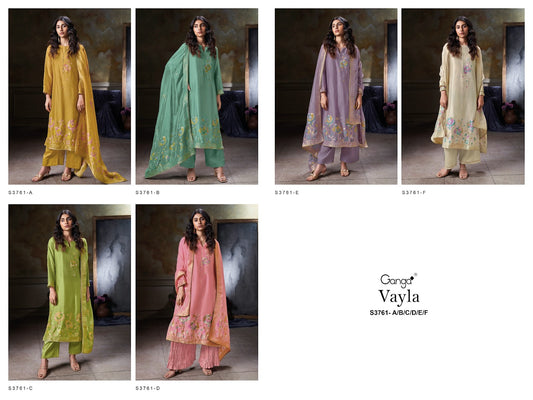 Vayla 3761 Ganga Premium Viscose Plazzo Style Suits Exporter India