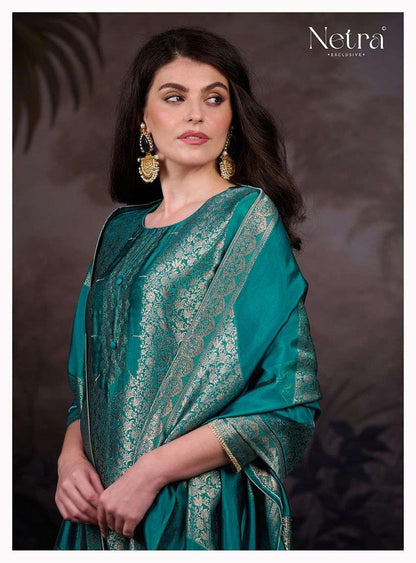 Vazi Netra Woven Silk Pant Style Suits Manufacturer