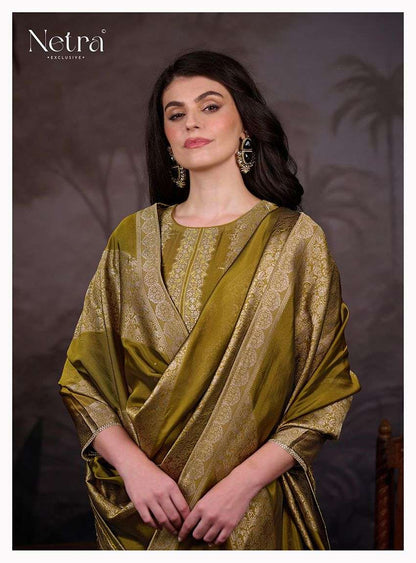 Vazi Netra Woven Silk Pant Style Suits Manufacturer