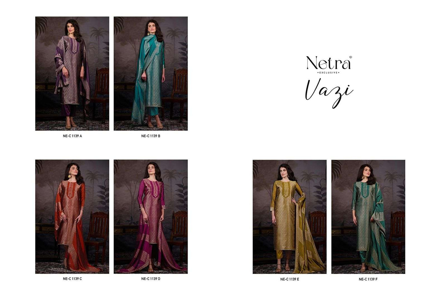 Vazi Netra Woven Silk Pant Style Suits Manufacturer