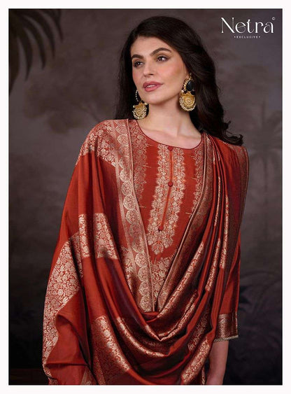 Vazi Netra Woven Silk Pant Style Suits Manufacturer