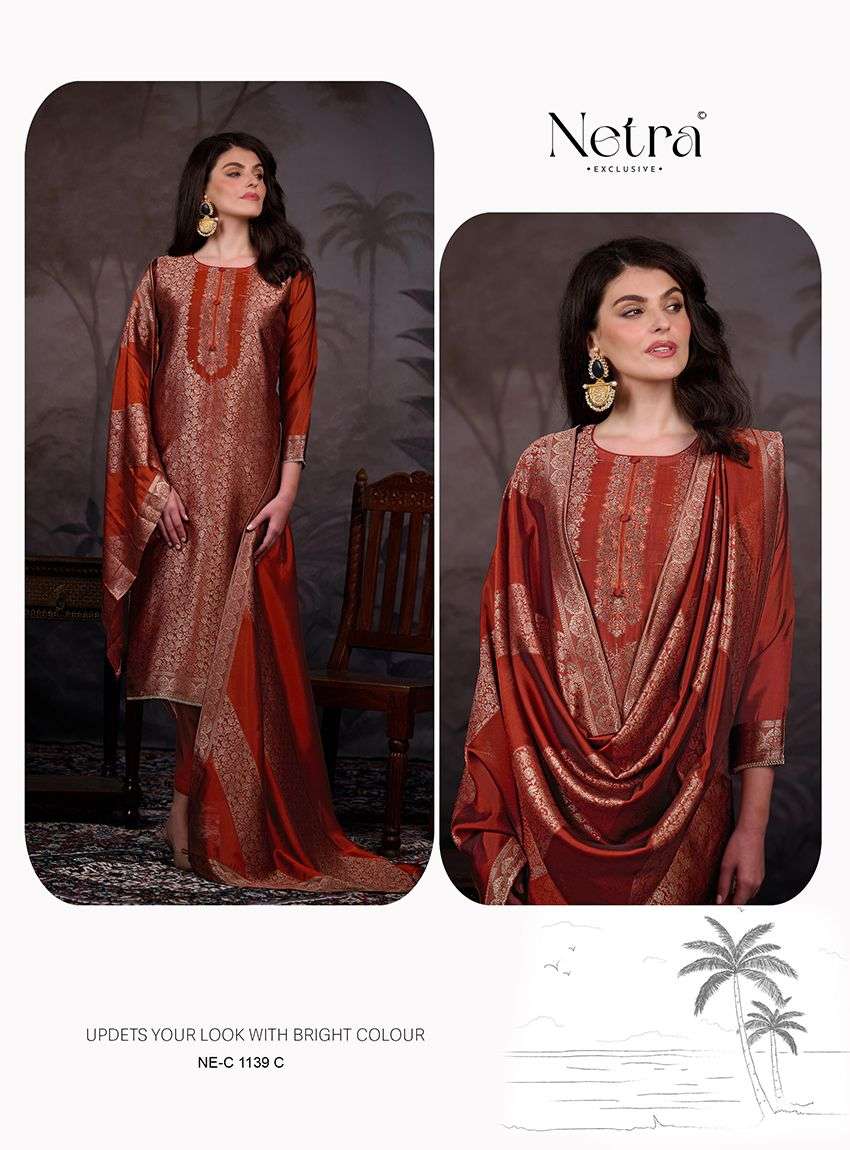 Vazi Netra Woven Silk Pant Style Suits Manufacturer