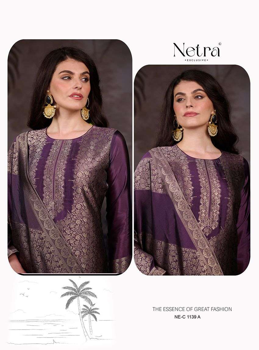 Vazi Netra Woven Silk Pant Style Suits Manufacturer