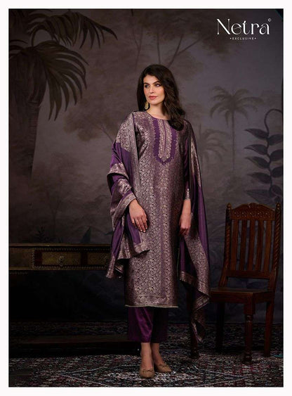 Vazi Netra Woven Silk Pant Style Suits Manufacturer