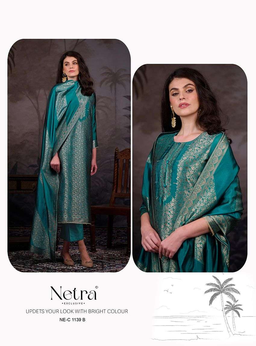 Vazi Netra Woven Silk Pant Style Suits Manufacturer