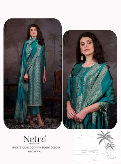 Vazi Netra Woven Silk Pant Style Suits Manufacturer