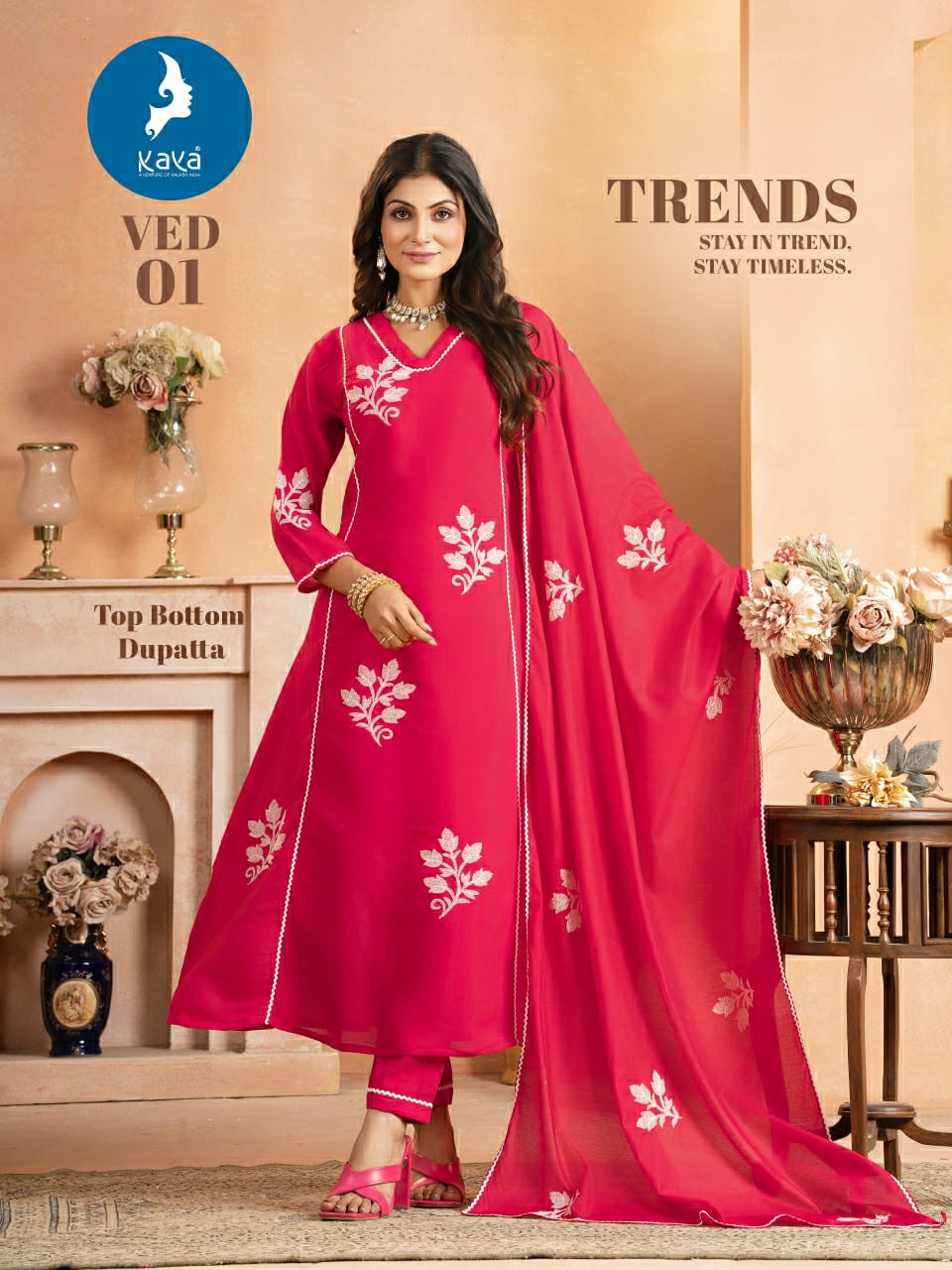 Ved Kaya Chanderi Readymade Anarkali Suits Wholesale Price