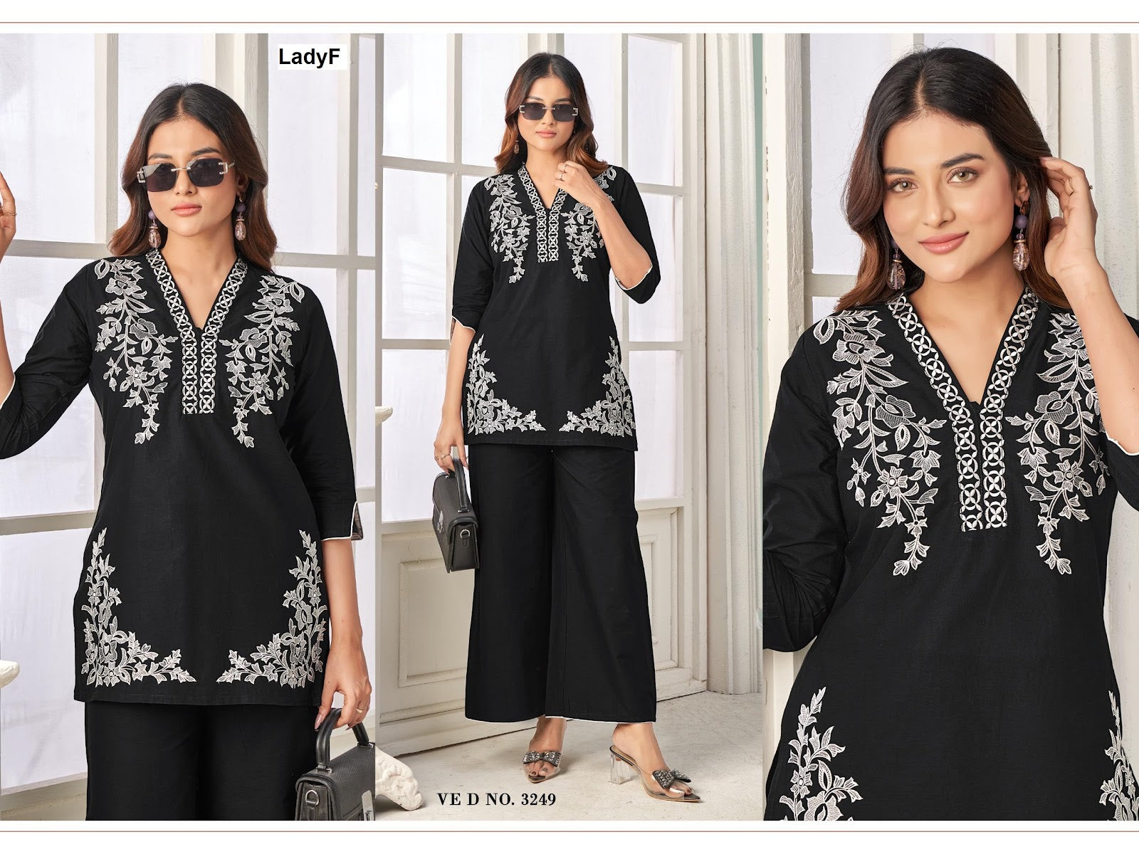 Ved No 3248-3249 Ladyf Cambric Cotton Co Ord Set Wholesale Price