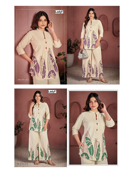 Ved No 3250-3251 Ladyf Cotton Co Ord Set Wholesaler India