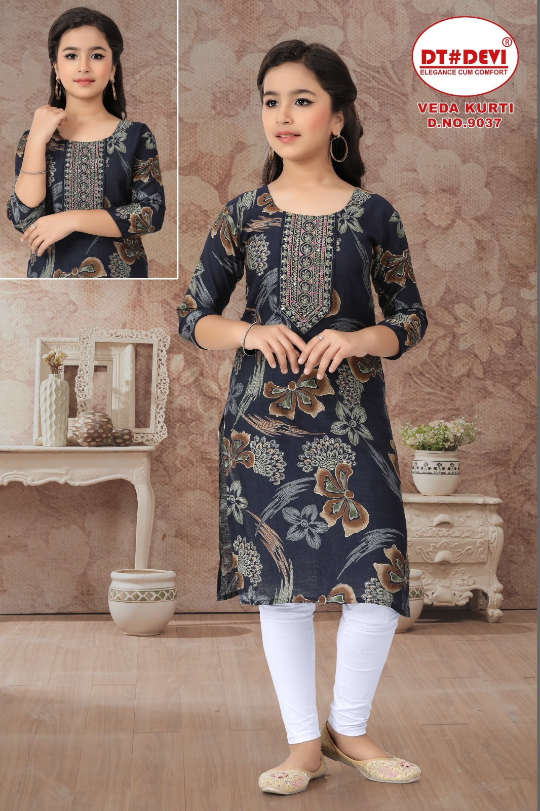 Veda Dn 9037 Dt Devi Vetican Girls Kurti Wholesale Price