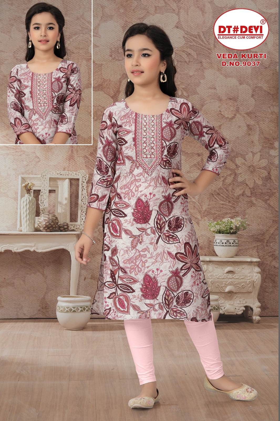 Veda Dn 9037 Dt Devi Vetican Girls Kurti Wholesale Price