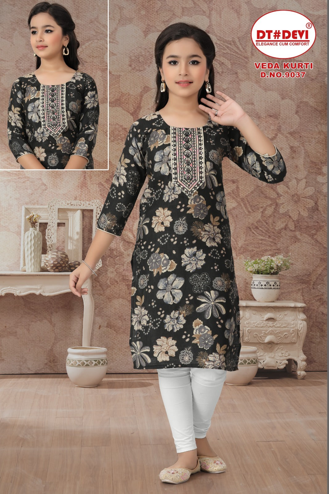 Veda Dn 9037 Dt Devi Vetican Girls Kurti Wholesale Price
