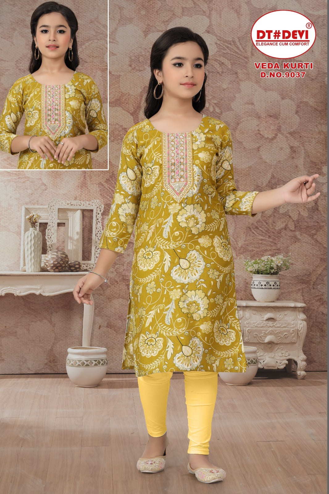 Veda Dn 9037 Dt Devi Vetican Girls Kurti Wholesale Price