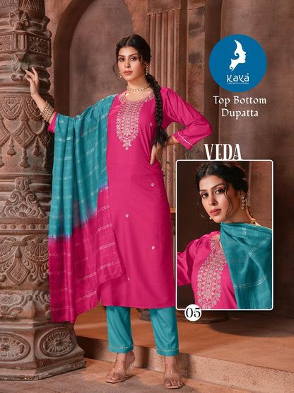Veda Kaya Rayon Readymade Pant Style Suits Wholesale Price
