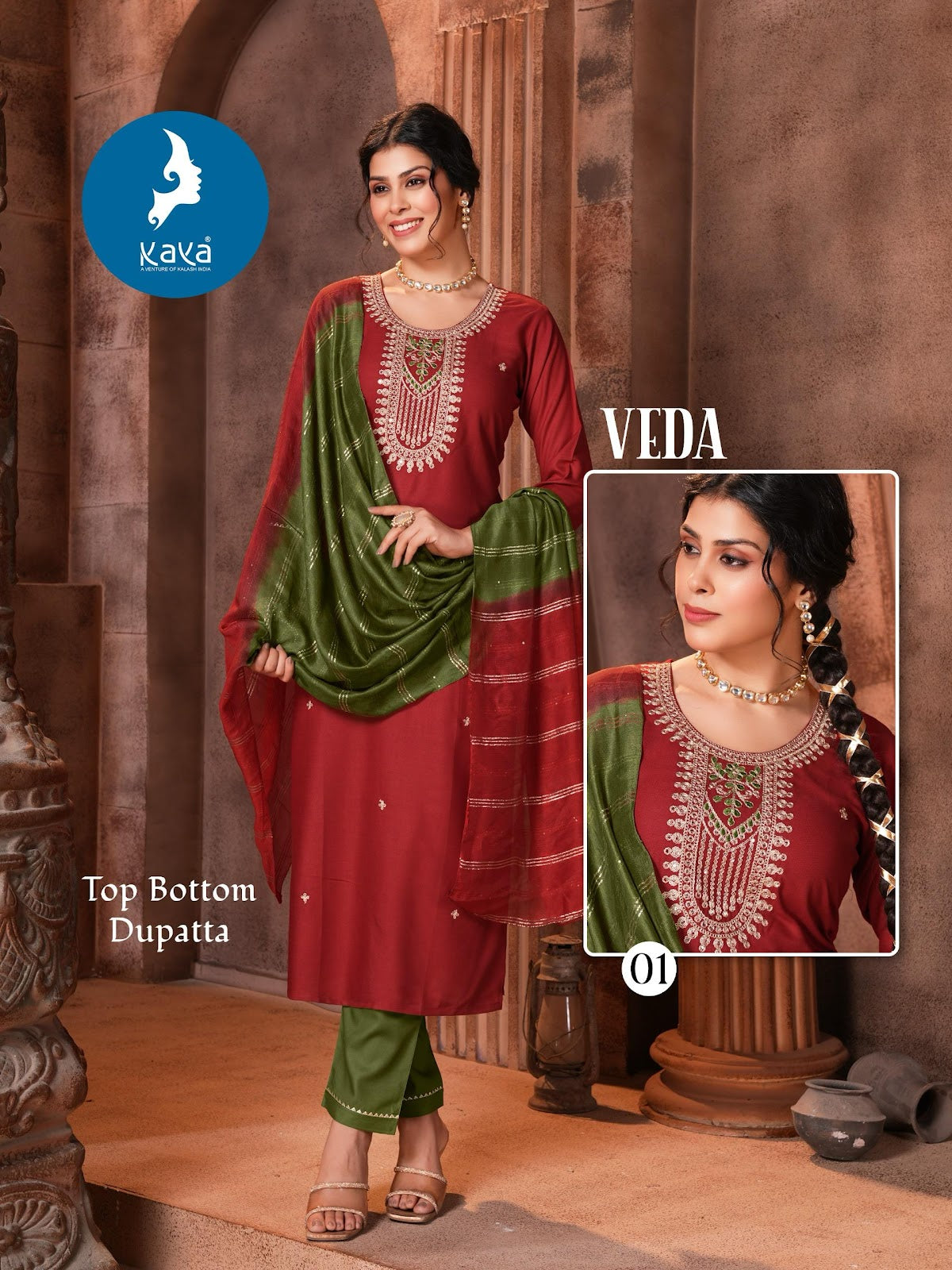 Veda Kaya Rayon Readymade Pant Style Suits Wholesale Price
