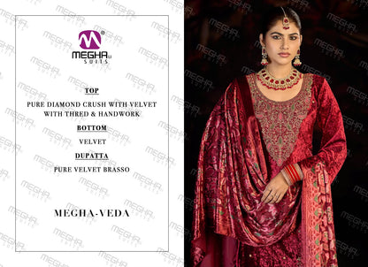 Veda Megha Crush Velvet Suits Exporter Gujarat