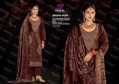 Veda Megha Crush Velvet Suits Exporter Gujarat