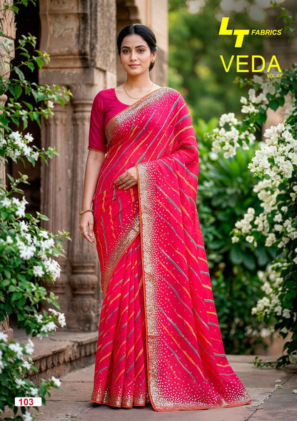 Veda Vol 1 Lt Fashion Dull Moss Sarees Manufacturer India