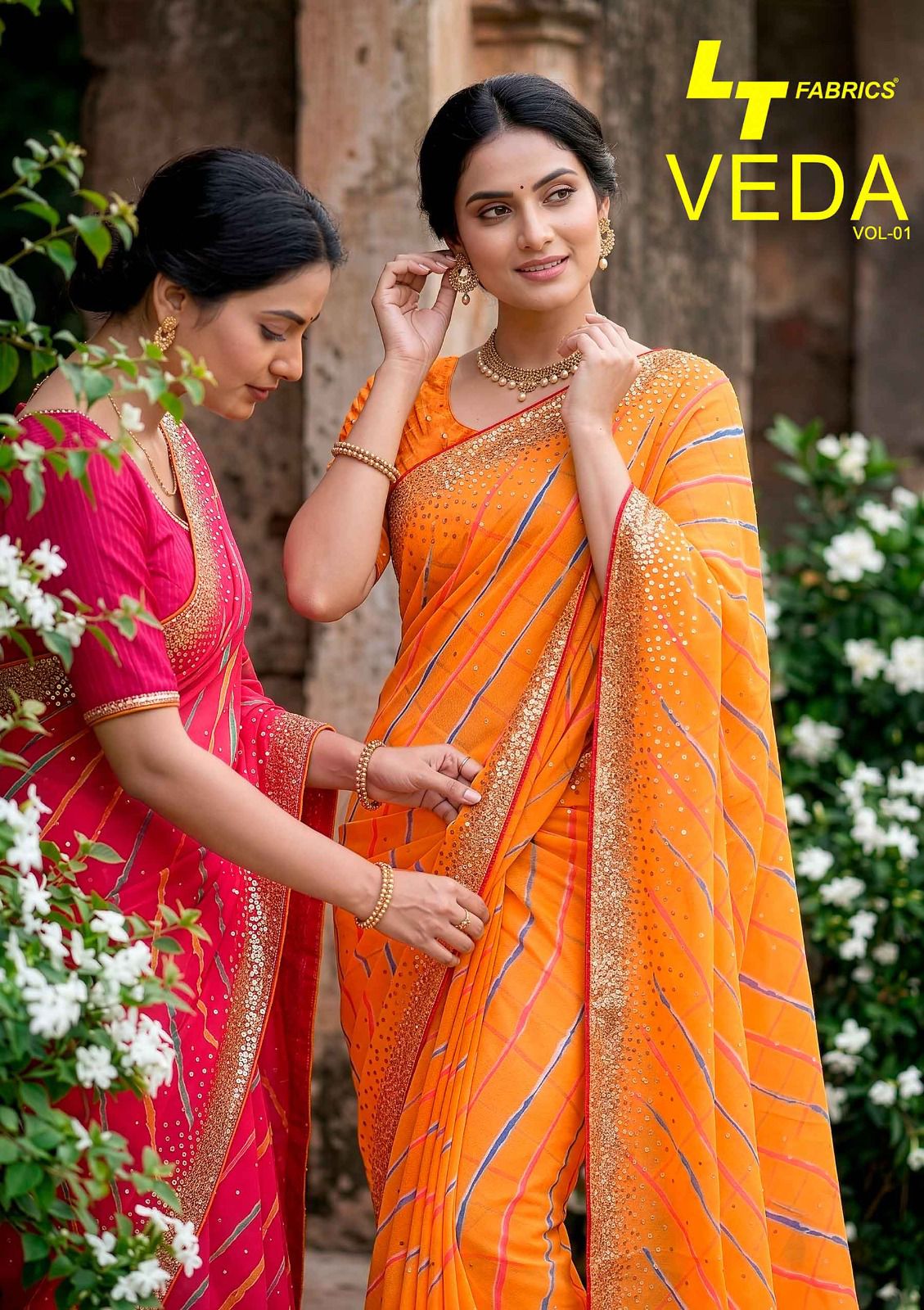 Veda Vol 1 Lt Fashion Dull Moss Sarees Manufacturer India