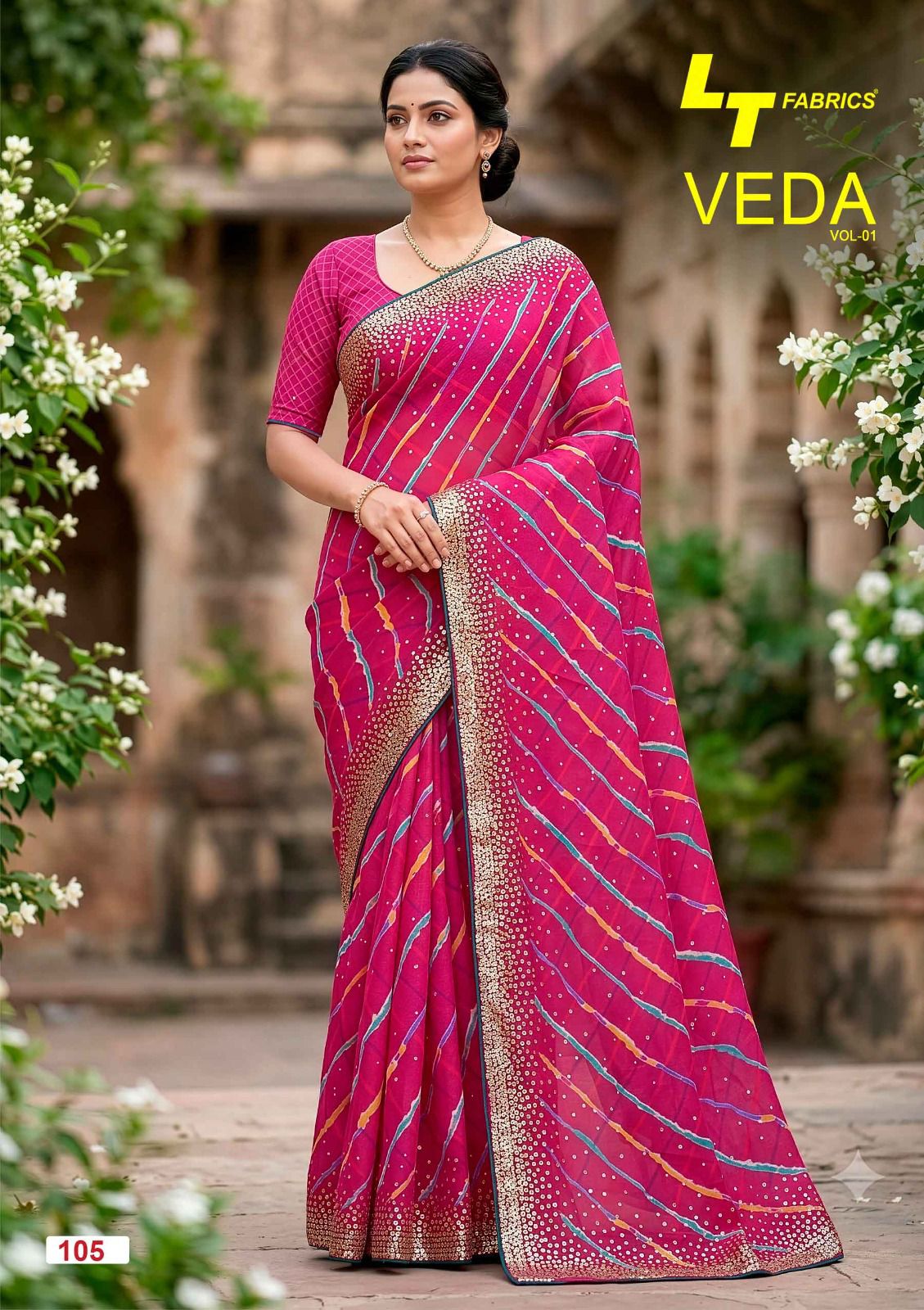 Veda Vol 1 Lt Fashion Dull Moss Sarees Manufacturer India