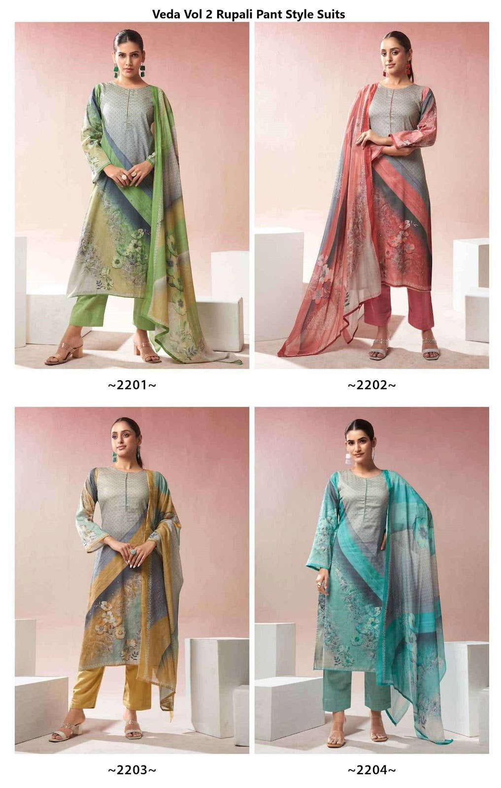 Veda Vol 2 Rupali Jam Cotton Pant Style Suits Manufacturer Ahmedabad