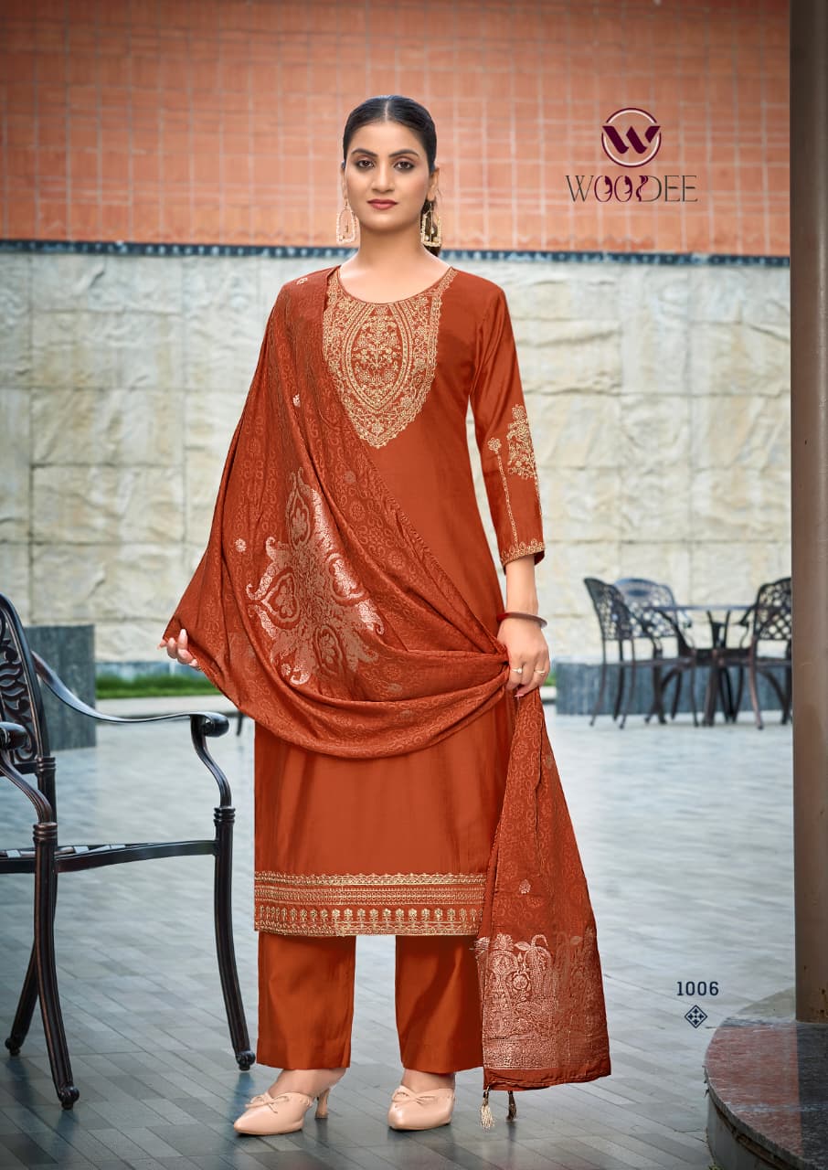 Veda Vol 2 Woodee Viscose Readymade Plazzo Style Suits Manufacturer Ahmedabad
