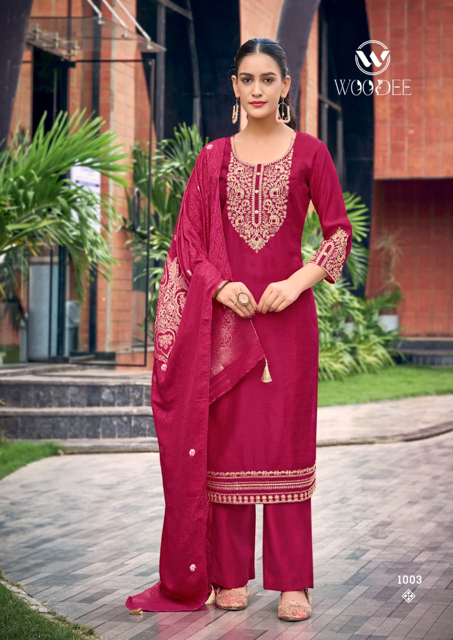 Veda Vol 2 Woodee Viscose Readymade Plazzo Style Suits Manufacturer Ahmedabad