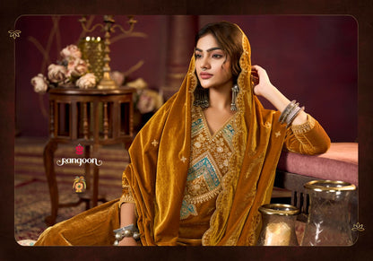 Vedahi Rangoon Viscose Readymade Velvet Suits Wholesale Price