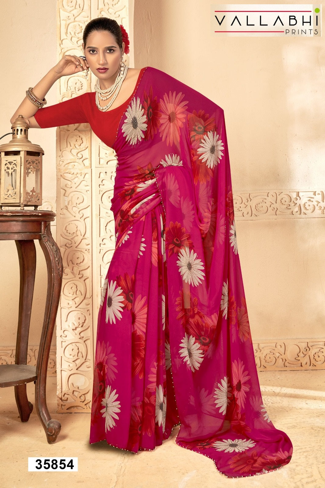 Vedakshi Vol 4 Vallabhi Prints Georgette Sarees Wholesaler Gujarat