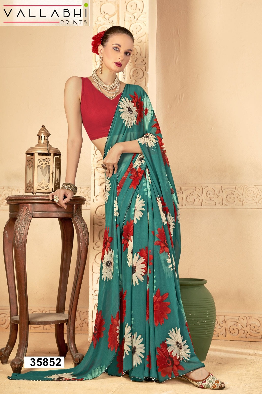 Vedakshi Vol 4 Vallabhi Prints Georgette Sarees Wholesaler Gujarat