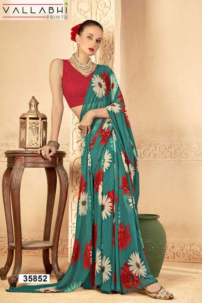 Vedakshi Vol 4 Vallabhi Prints Georgette Sarees Wholesaler Gujarat