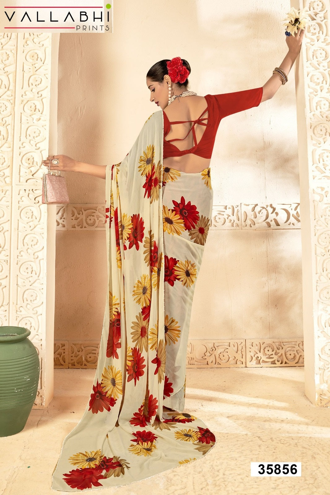 Vedakshi Vol 4 Vallabhi Prints Georgette Sarees Wholesaler Gujarat