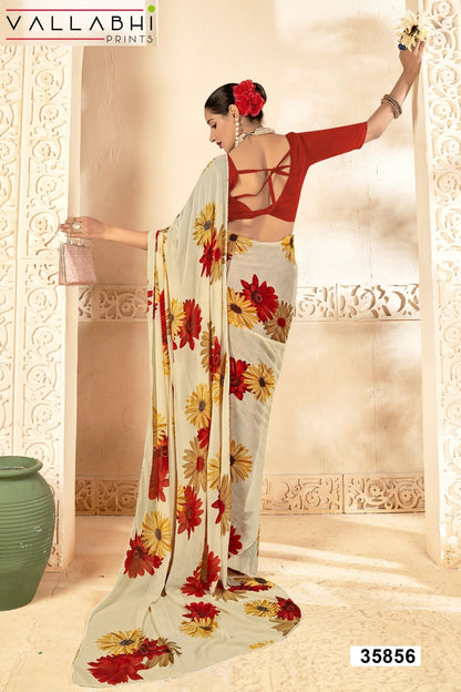 Vedakshi Vol 4 Vallabhi Prints Georgette Sarees Wholesaler Gujarat