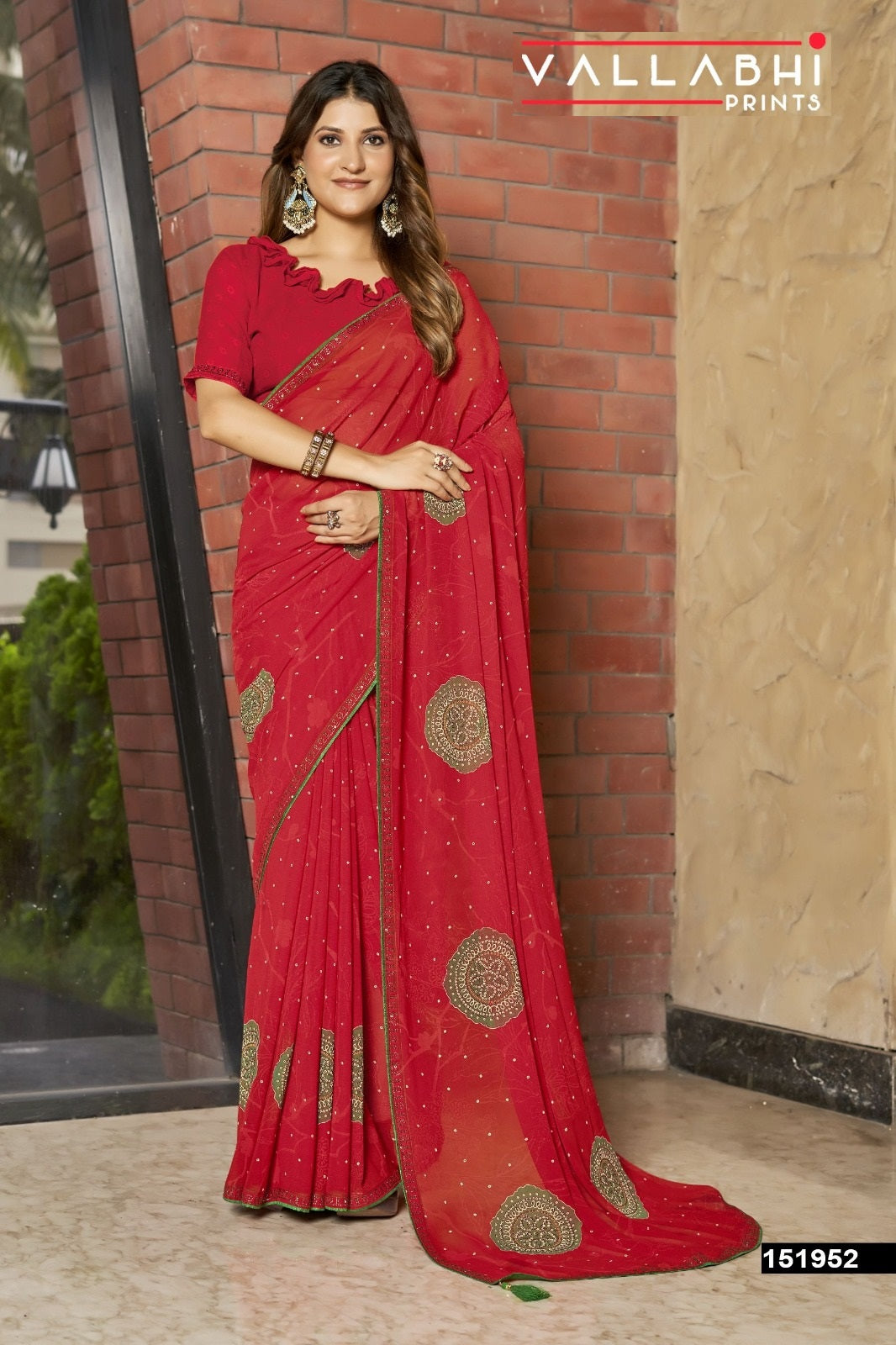Vedakshi Vallabhi Prints Georgette Sarees Wholesaler India