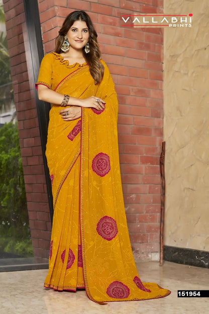Vedakshi Vallabhi Prints Georgette Sarees Wholesaler India