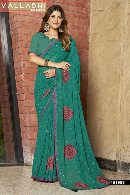 Vedakshi Vallabhi Prints Georgette Sarees Wholesaler India