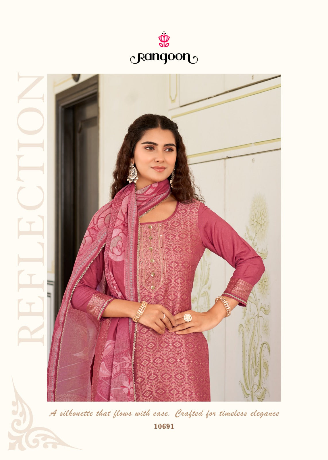 Vedanchi Rangoon Viscose Muslin Readymade Pant Style Suits Wholesaler Ahmedabad