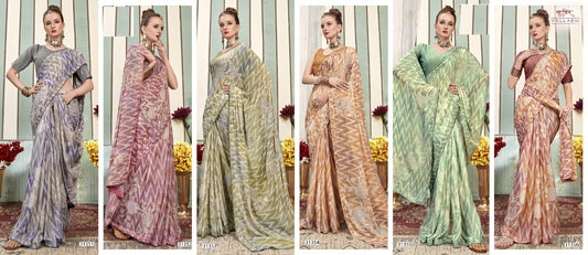 Vedangana Vallabhi Prints Georgette Sarees Supplier Gujarat
