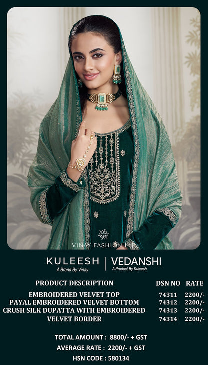 Vedanshi Vinay Fashion Llp Velvet Suits Wholesale Price