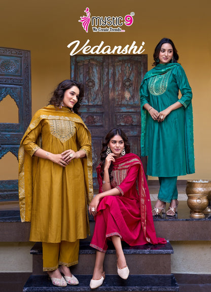 Vedanshi Vol 1 Mystic 9 Vertican Readymade Anarkali Suits Exporter