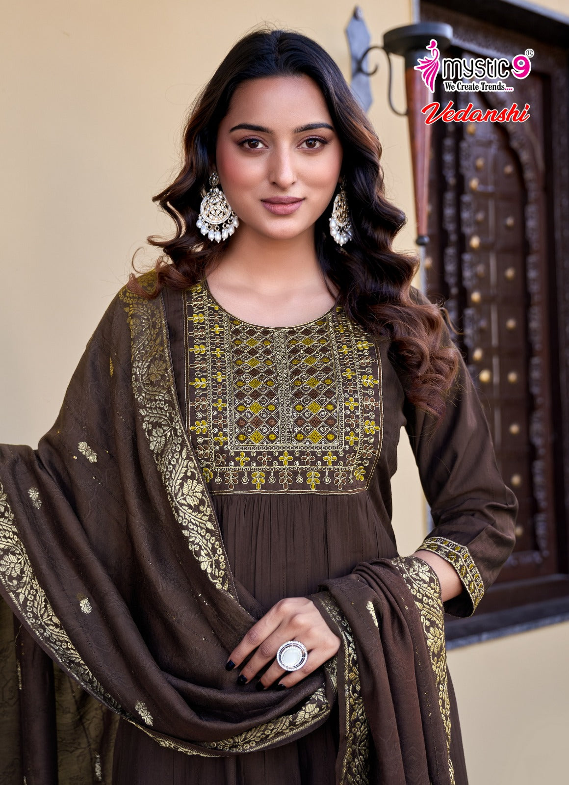 Vedanshi Vol 1 Mystic 9 Vertican Readymade Anarkali Suits Exporter