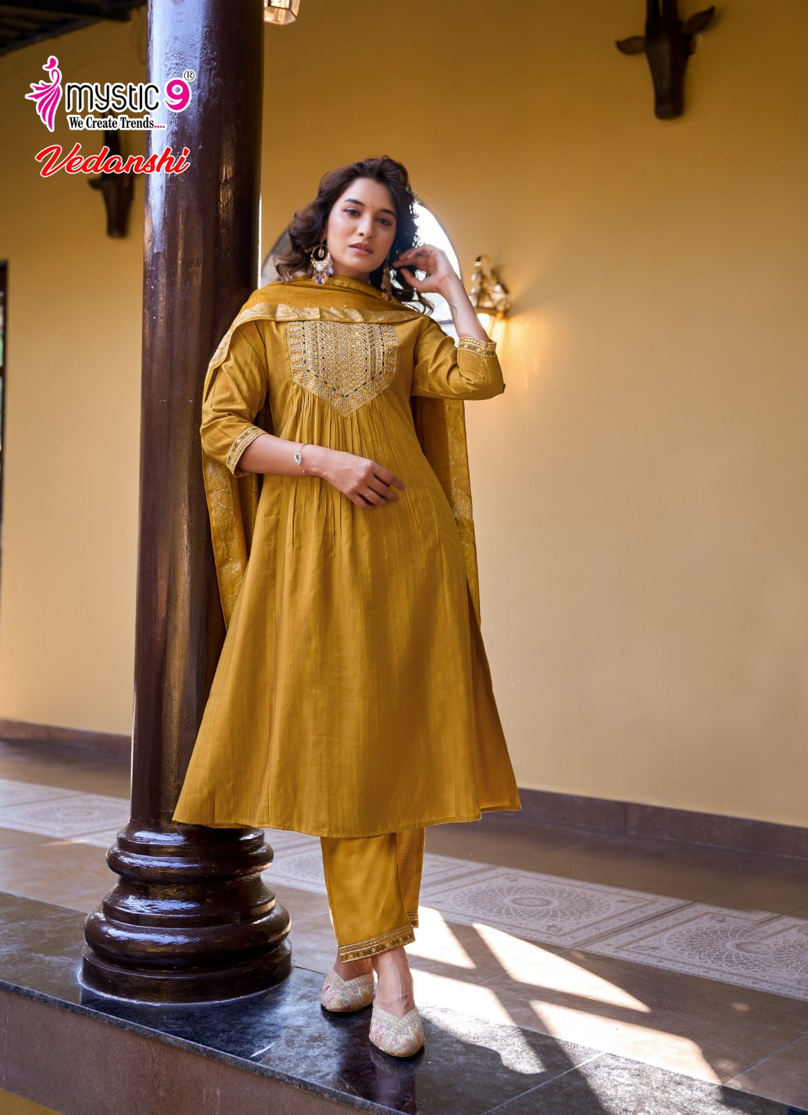 Vedanshi Vol 1 Mystic 9 Vertican Readymade Anarkali Suits Exporter