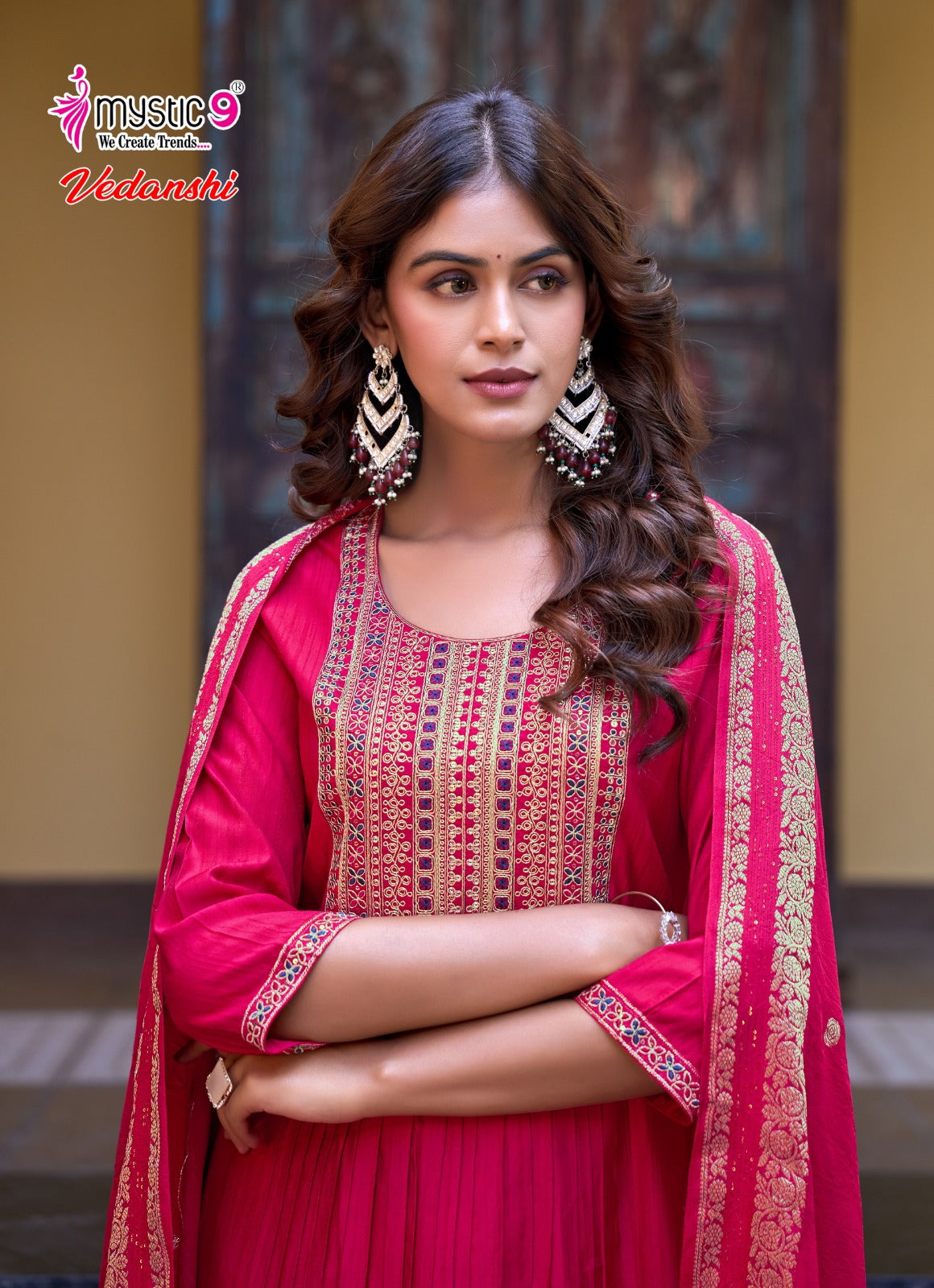 Vedanshi Vol 1 Mystic 9 Vertican Readymade Anarkali Suits Exporter
