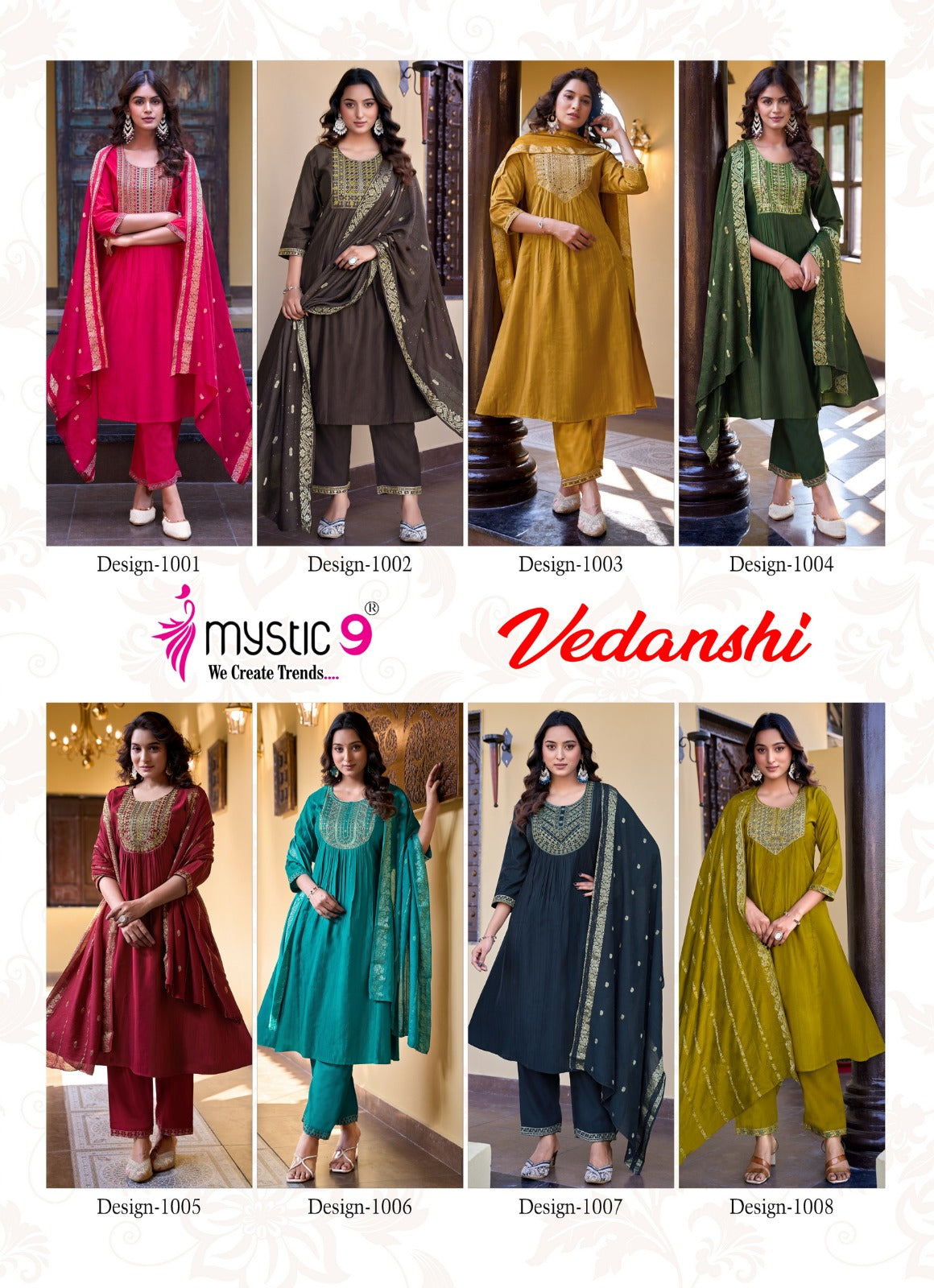 Vedanshi Vol 1 Mystic 9 Vertican Readymade Anarkali Suits Exporter