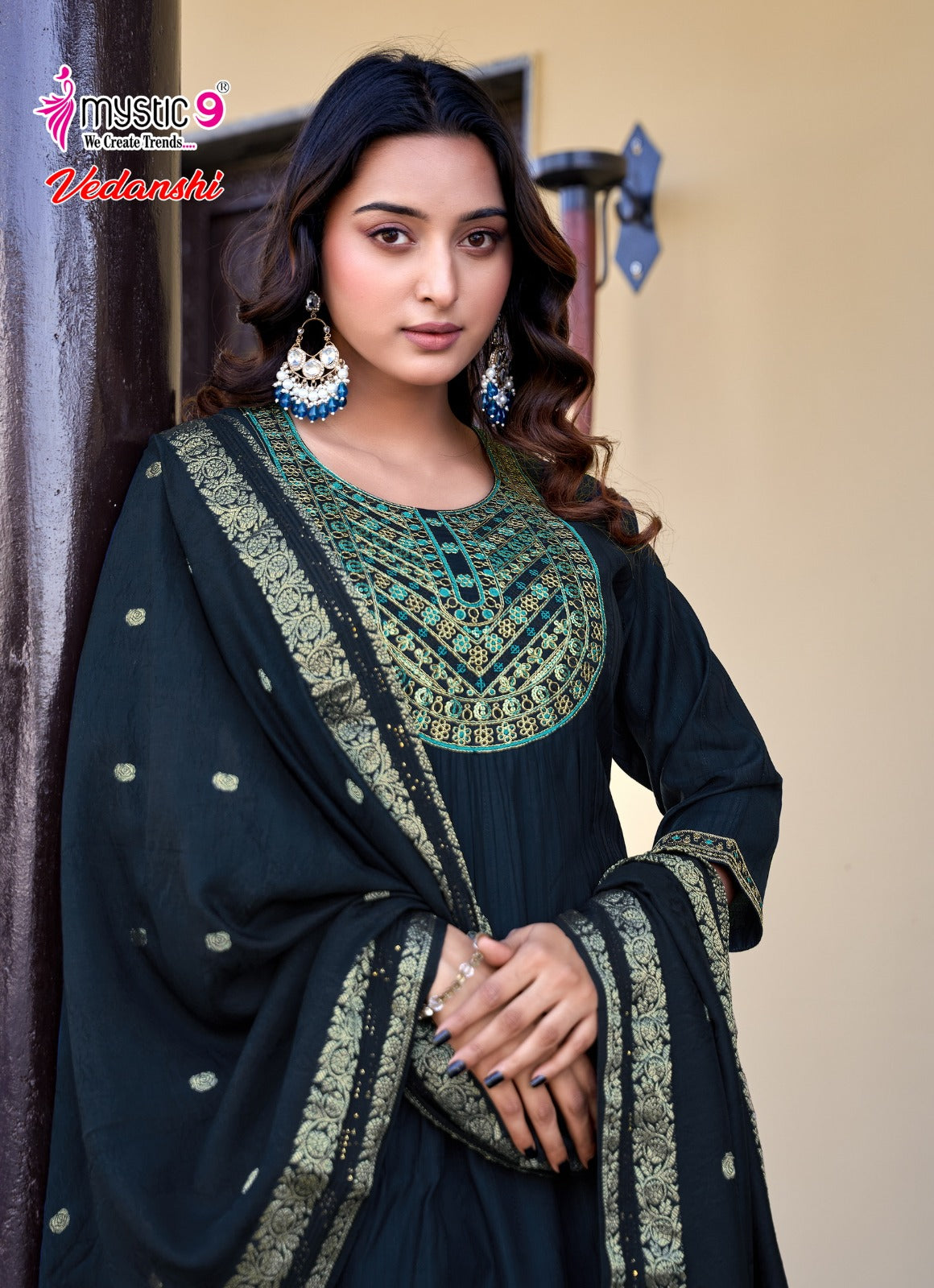 Vedanshi Vol 1 Mystic 9 Vertican Readymade Anarkali Suits Exporter