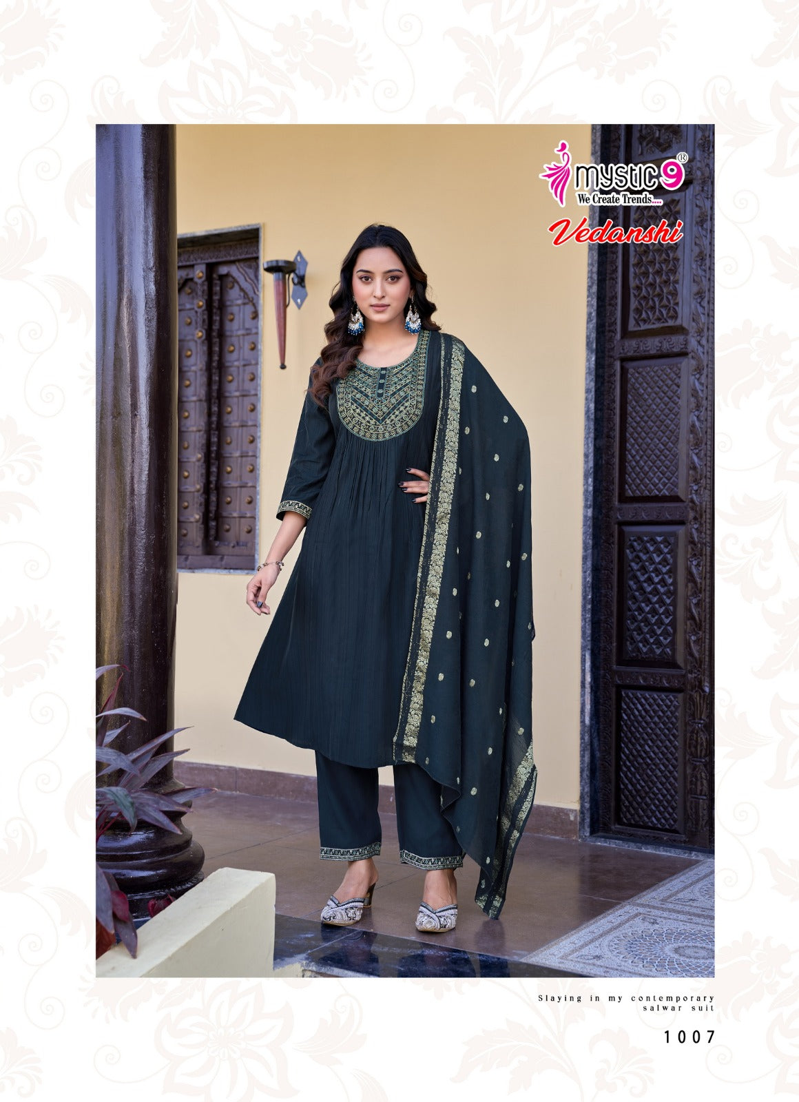 Vedanshi Vol 1 Mystic 9 Vertican Readymade Anarkali Suits Exporter