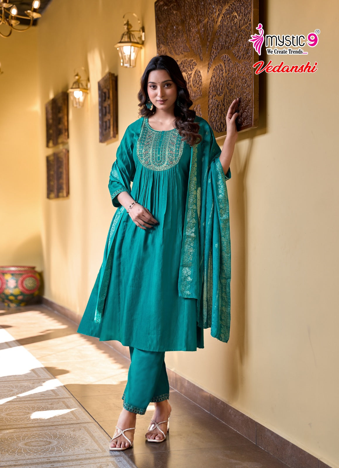 Vedanshi Vol 1 Mystic 9 Vertican Readymade Anarkali Suits Exporter