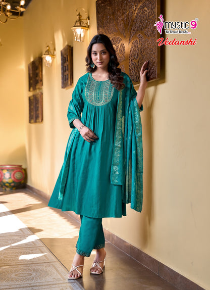 Vedanshi Vol 1 Mystic 9 Vertican Readymade Anarkali Suits Exporter