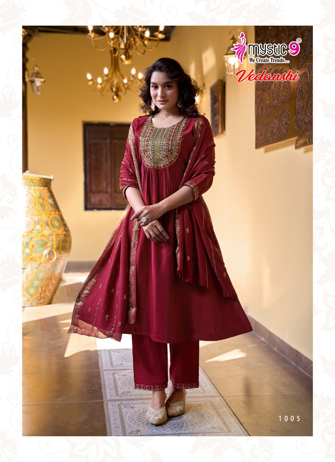 Vedanshi Vol 1 Mystic 9 Vertican Readymade Anarkali Suits Exporter